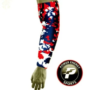 Football Baseball Softball Compression Arm Sleeve Red White Navy Digital Camo - Picture 1 of 2