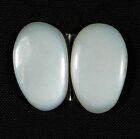 11.CT 100% NATURAL WHITE SILKY MOONSTONE MATCHED PAIR CABOCHON GEMSTONE BH=21