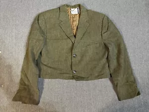 Magee Donegal Irish Tweed Blazer Mens M Green Cropped Button Up Vintage - Picture 1 of 18