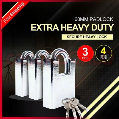Padlock 60mm Extra Heavy Duty Lock Mechanism Anti- Rust Secure - image 1 of 4