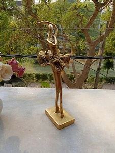 Toe Dancing Lady Statue Brass Ballerina Woman Trophy Idol Art Home Decor AJ212 - Picture 1 of 12