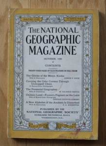 National Geographic October 1930; Minya Konka; China; Chateau Land; New Alphabet - Picture 1 of 24