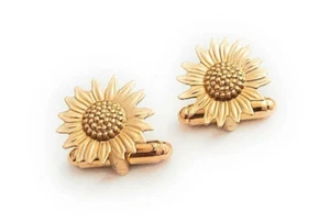 Amazing brass Sunflower Cufflinks - Picture 1 of 2