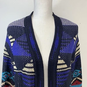 Forever 21 Open Cardigan Woman Medium Southwestern Print Pockets Boho Cozy - Picture 1 of 11