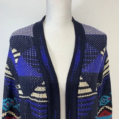 Forever 21 Open Cardigan Woman Medium Southwestern  Print Pockets  Boho Cozy - Image 1 of 4