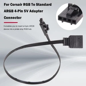 For Corsair 4 Pin RGB to Standard ARGB 5V 3 Pin Connector T2W0HJ2S 25cm V1L7 - Afbeelding 1 van 11