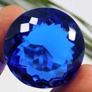 Natürlicher 123,80 ct umwerfender AA + blauer Tansanit Rundschliff zertifizierter Edelstein - Bild 1 von 12