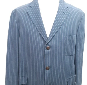 Brooks Brothers Sport Coat Mens Blue Linen Cotton Blazer Jacket SZ XL Fit US 46 - Picture 1 of 10