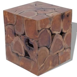 Taburete marrón madera maciza de teca taburete de madera dura mediana - Imagen 1 de 11