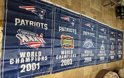 New England Patriots Super Bowl Champion 3x5 Ft Flag Banner - Set of 6 - Image 1 of 4