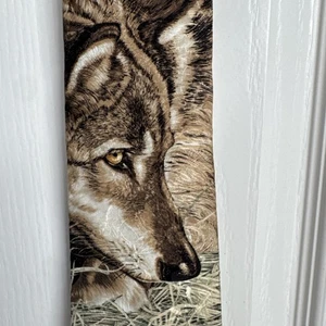 100% Seidenkrawatte Wolf "Taking A Break" John Dawson 1993 Endangered Species - Bild 1 von 7