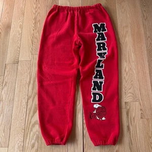 Vntg Russell Athletic Made in USA University of Maryland Red Sweatpants Adult S - Picture 1 of 7