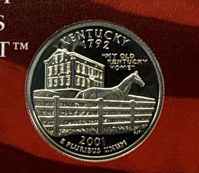 2001 S Kentucky Silver Proof State Quarter 90% Silver From Proof Set - Image 1 of 2