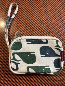 Bungalow360 Damen Canvas Handgelenktasche dunkelblau/grün Wal vegan Clutch Handgelenktasche - Bild 1 von 5