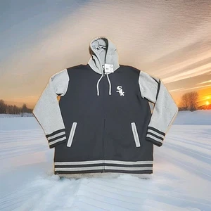 New Chicago White Sox Zip Up Hoodie XL By Magestic Black & Gray  - Picture 1 of 6