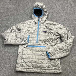 Patagonia Nano Puff Bivy Pullover Men Small Gray PrimaLoft Insulated Hood Jacket - Picture 1 of 10