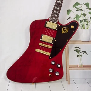 Guitarra Eléctrica Firebird Roja 2H Pastillas Herrajes Dorados Golpeador Negro - Imagen 1 de 23