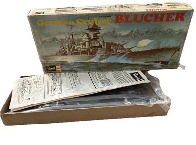 Vintage 1974 REVELL  German Cruiser BLUCHER NOS Sealed Contents Model Kit 1/720 - Image 1 of 4