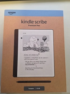 全新(密封)- 亚马逊 Kindle Scribe(第 2 代)32GB 带高级笔 - 钨 — 第 1/2 张图片