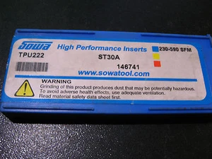 Insertos de carburo Sowa TPU222 ST30A - NUEVO EN STOCK caja abierta cantidad 4 - Imagen 1 de 2