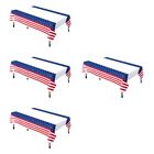 4 Count American Flags Independence Day Tablecloth Plastic Disposable