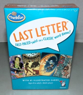 ThinkFun LAST LETTER Fast-Paced Twist Classic Word Game 61 Illustrated Cards NEW - Image 1 of 4