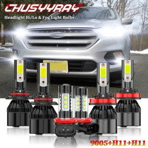 For Ford Escape 2019-2022 6000K LED Headlight Bulbs High Low Beam Fog Light - Picture 1 of 16