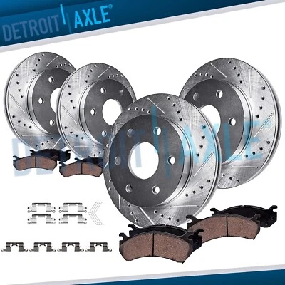 Front Rear Drilled Rotors Brake Pad for 2005-2019 Nissan Frontier Suzuki Equator - Image 1 of 4