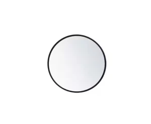 Timeless Home 32" W x 32" H Mirror, Sleek Contemporary Metal Frame, Round, Black - Picture 1 of 6