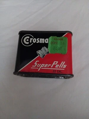 Lata Publicitaria Vintage "Crossman Super Pells" .22 Cal. Lata de pellets hecha en USA.  Foto 1 de 4