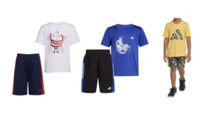 New Boys 4-7 Adidas Graphic T-Shirt & Shorts Set Pick Size & Color MSRP:$36 - Picture 1 of 4