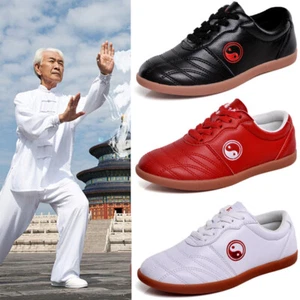 Leather Martial Arts Shoes Kung Fu Tai Chi Shoes Sneakers Sport Wushu Footwear - Picture 1 of 11