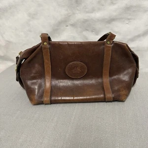 VTG Brahmin Rare Smooth Brown Leather Shoulder Bag Purse Handbag Distressed - Photo 1 sur 23