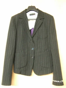 Hosenanzug CINQUE Gr. 38 schwarz Nadelstreifen Wolle-Leinen wie neu - Bild 1 von 12