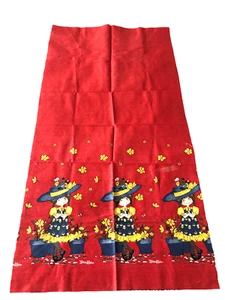 Vintage Petticoats & Pantaloons Fabric Panel Piece RARE Red 44" x 25" - Picture 1 of 5