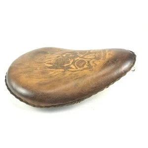 Motorcycle Harley Softail La Rosa Design Solo Spring Seat Saddle Brown A12 - Picture 1 of 9
