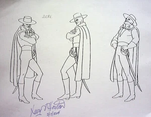 The New Adventures of Zorro 1981 Prod SIGNIERT LARRY HOUSTON Modell Cel Kopie - Bild 1 von 4