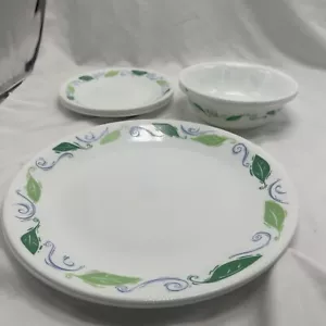 Corelle Corning SPEARMINZE grün blau Abendessen Brotteller Schüsseln 8 Stck. gemischtes Set - Bild 1 von 8