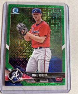 Bowman Chrome #BCP89 2018- MIKE SOROKA Green Mojo Refractor SP RC #'d/99 - Imagen 1 de 2