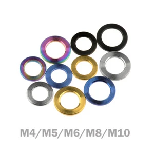 Titanium Washer Ti M4 M5 M6 M8 M10 DIN 912 flat gasket Gold Rainbow Blue Black - Picture 1 of 17