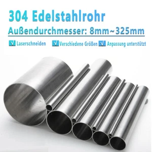 Rohr Rundrohr Edelstahlrohr Ø8mm Bis 325mm 304 Edelstahlrundrohr Länge 100mm - Bild 1 von 178