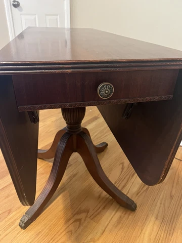 Duncan Phyfe Drop Leaf Side Entry Table Mahogany Antique Cover