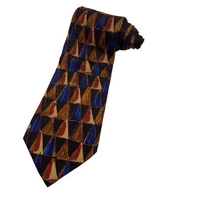 HUGO BOSS Men's Multicolored Geometric Classic Made in Italy 100% Silk Neck Tie - Imagem 1 de 4