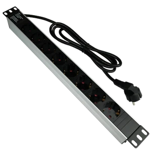 19" 1HE Rack PDU Steckdosenleiste Stromverteiler 8-fach Netzwerkschrank Server - Bild 1 von 5