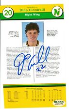 Dino Ciccarelli Autographed photo page from 1985 North Stars Media Guide SGC COA