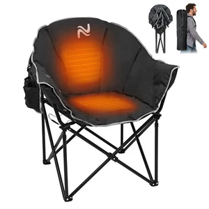SLSY Heated Chair Padded Chair Moon Saucer Folding Lawn Chair With 3 Heat Level - Picture 1 of 32