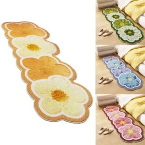 Non Slip Bath Door Foot Rug Thickened Floral Carpet New Long Carpet - Picture 1 of 13