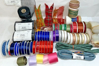 Craft, mesh ribbon, paper twist, wired ribbon; new, used, Offray+ - Image 1 of 4