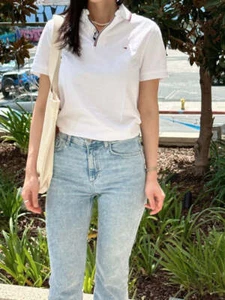 Tommy Hilfiger Men's Ryan Short Sleeve Custom Fit Polo T-Shirt Bright White 78J4 - Foto 1 di 6