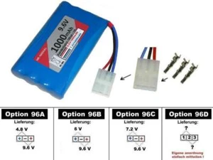 Akku AA Ni-Mh 9.6V1000 mAh 4L, 3 fach Tamiya Stecker... - Picture 1 of 5